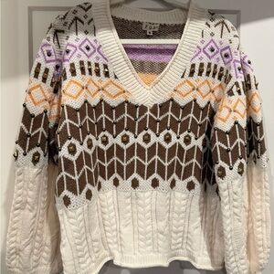 POL - Women's Multicolor Geometric Sweater - NWOT